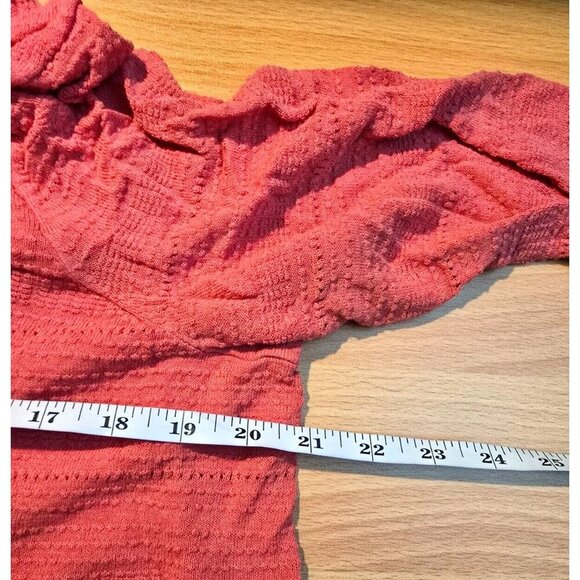 Talbots Womens sz 3X Petite pink sheer textured long sleeve open front cardigan - Picture 4 of 11